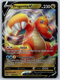 Dragonite V - Black Star Promo SWSH 154 Sword Shield V Box Pokemon Card NM - Image 1