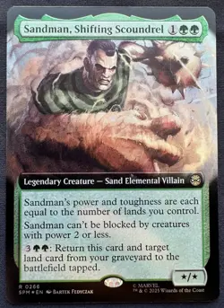 Sandman, Shifting Scoundrel (Extended Art) R 0266 (Foil) Spider-Man Magic MTG - Image 1