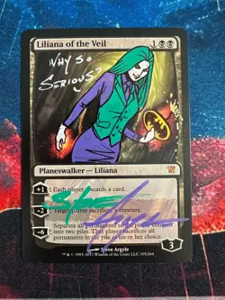 Magic The Gathering Liliana of the Veil Signed & altered by Steve Argyle - Joker - Image 1