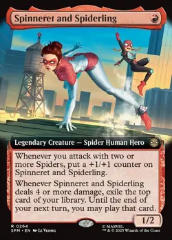 Spinneret and Spiderling X1 EXTENDED ART-NM/M- Marvel's Spider-Man - Image 1
