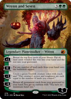 1 x Wrenn and Seven - Foil - Borderless - Innistrad: Midnight Hunt - NM-Mint - M - Image 1