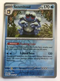 Pokemon TCG Obsidian Flames Seismitoad Reverse Holofoil 052/197 NM - Image 1