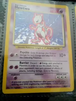 Mewtwo 10/102 Pokemon TCG 1999 Base Set Holo Unlimited Rare HP - Image 2