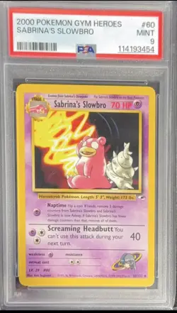 Pokemon: GYM HEROES #60/132 - Sabrina's Slowbro - PSA 9 MINT - Image 1