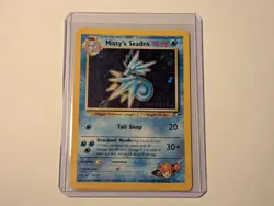 Prerelease Misty's Seadra 9/132 Gym Heroes Holo Vintage Pokemon Card See Pics! - Image 1