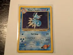 Prerelease Misty's Seadra 9/132 Gym Heroes Holo Vintage Pokemon Card See Pics! - Image 2