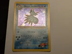 Prerelease Misty's Seadra 9/132 Gym Heroes Holo Vintage Pokemon Card See Pics! - Image 3