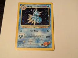Prerelease Misty's Seadra 9/132 Gym Heroes Holo Vintage Pokemon Card See Pics! - Image 4