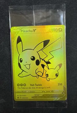 Pikachu V SWSH145 SWSH: Sword & Shield Celebrations Gold Promo Card Holo Sealed - Image 1