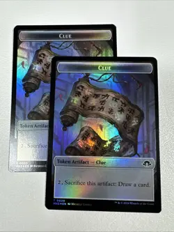 [2X] - Clue [] Phyrexian Germ - {Foil} Token NM MH3 MTG Double Sided - Image 1