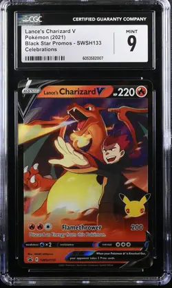 CGC 9 Lance's Charizard V SWSH133 Pokemon Celebrations 25th Anniversary Promo - Image 1