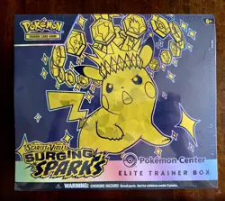 Pokemon Surging Sparks ETB Pokemon Center Exclusive SEALED Elite Trainer Box - Image 1