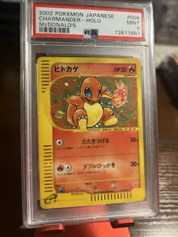 2002 Pokemon Japanese McDonald's Promo Charmander Holo PSA 9 - Image 1