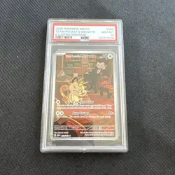POKEMON PSA 10 2025 SV Destined Rivals Team Rocket's Meowth 203/182 - Image 1