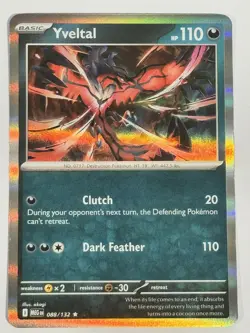 Yveltal Rare ME01: Mega Evolution 088/132 LP Holo Pokemon - Image 1