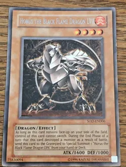 Yugioh Horus The Black Flame Dragon LV4 SOD-EN006 Ultimate Rare LP - Image 1