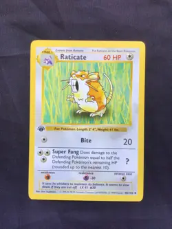 Pokemon Cards: Base Set 1st Edition Uncommon: Raticate 40/102 - Image 1