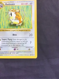 Pokemon Cards: Base Set 1st Edition Uncommon: Raticate 40/102 - Image 4