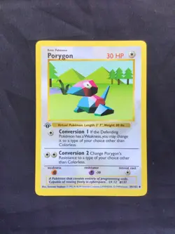 Pokemon Cards: Base Set 1st Edition Uncommon: Porygon 39/102 - Image 1