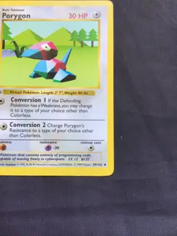 Pokemon Cards: Base Set 1st Edition Uncommon: Porygon 39/102 - Image 4