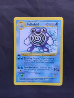 Pokemon Cards: Base Set 1st Edition Uncommon: Poliwhirl 38/102 - Image 1