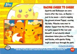 RACING CHEEK TO CHEEK #48 - BLUE LOGO - NON-HOLO - Topps POKEMON CARD - NM/LP - Image 2