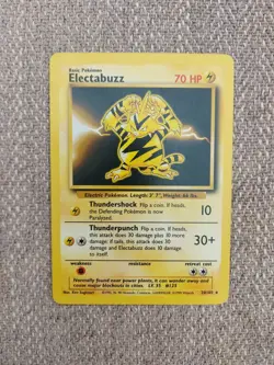 Pokemon TCG Electabuzz Base Set Trading Card 20/102 Regular Rare - Image 1