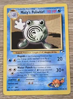 Misty's Poliwhirl 53/132 Gym Heroes Challenge Pokemon Card - Image 1