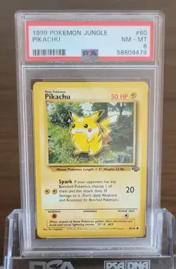 Pokemon 1999 Pikachu TCG Jungle Card 60/64 PSA 8 NM - MT - Image 1