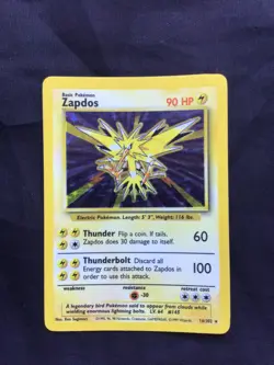 Pokemon Cards: Base Set Rare Holo: Zapdos 16/102 - Image 1