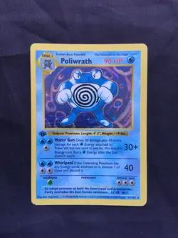 Pokemon Cards: Base Set 1st Edition Rare Holo: Poliwrath 13/102 - Image 1