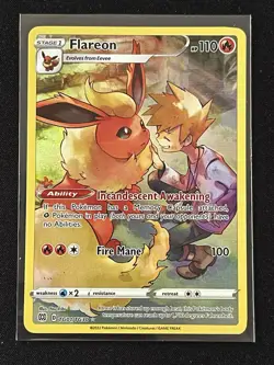 Pokemon TCG Brilliant Stars Flareon Ultra Rare Holo Card TG01/TG30 - Image 1
