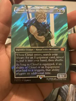 Cloud, Midgar Mercenary (Borderless) (Surge Foil) Final Fantasy Foil - Image 1