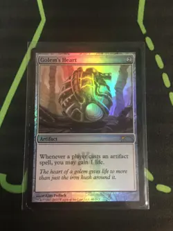 MTG Magic The Gathering Golem’s Heart Foil Promo Artifact Commander - Image 1