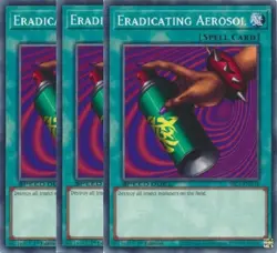 Yugioh - Eradicating Aerosol x 3 - 1st Edition NM - Free Holographic Card - Image 1