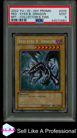 RED EYES B. DRAGON YU-GI-OH REV SR BPT COLLECTOR´S TINS BPT-005 2002 ENG PSA 9 - Image 1