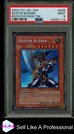 BUSTER BLADER YU-GI-OH REV SR BOOSTER PACK TIN BPT-008 2003 ENGLISCH PSA 9 - Image 1