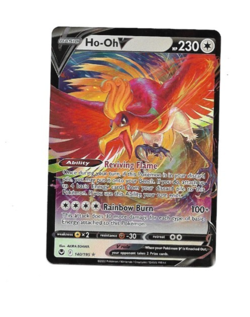 Pokemon TCG Ho-oh V 140/195 Silver Tempest Ultra Rare Foil Card NM - Image 1