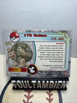Topps Pokemon Tv Animation Golem Foil Card - Image 2