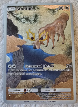 NEW ~ ART CARD ~ Pokemon Pocket TCG Stantler Illustration Immersive TEXTURED - Image 1