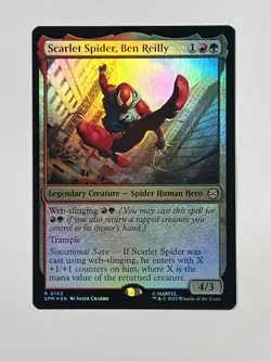 Magic - Scarlet Spider, Ben Reilly R 0142 Marvel's Spider-Man Foil MTG Card - Image 1