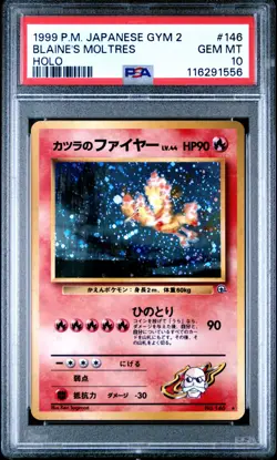 1999 Pokemon Japanese Gym 2 Challenge #146 Blaine's Moltres Holo PSA 10 - - Image 1