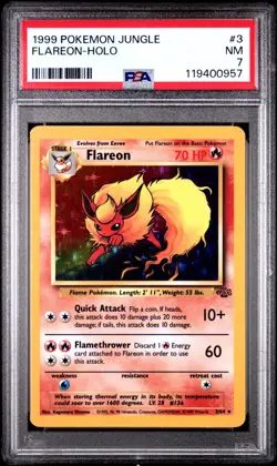 1999 POKEMON JUNGLE 3 FLAREON-HOLO PSA 7 - Image 1