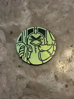 Galarian Sirfetch'd Holo Gold & Black Pokemon TCG Jumbo Coin - Image 1
