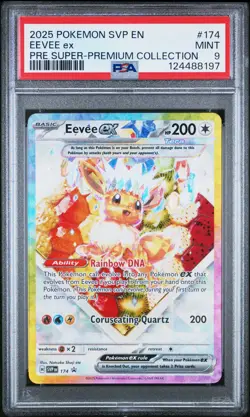 2025 POKEMON SVP EN-SV BLACK STAR PROMO #174 EEVEE EX PSA 9 - Image 1