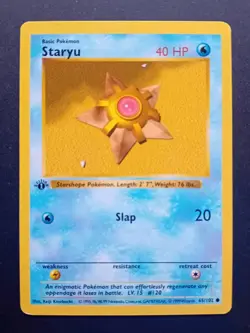 Pokemon Cards: Base Set 1st Edition Common: Staryu 65/102 - Image 1
