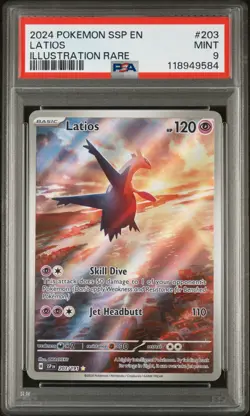 2024 PSA 9 MINT Latios 203/191 Surging Sparks Pokemon Graded Card - Image 1