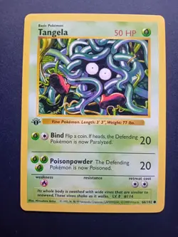 Pokemon Cards: Base Set 1st Edition Common: Tangela 66/102 - Image 1