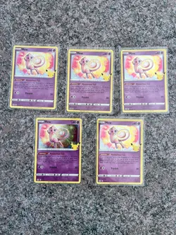 Pokemon TCG 5 Mew Celebrations Holo Rare Card 011/025. - Image 1
