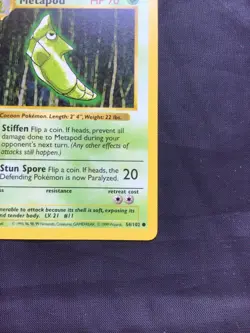Pokemon Cards: Base Set 1st Edition Common: Metapod 54/102 - Image 4
